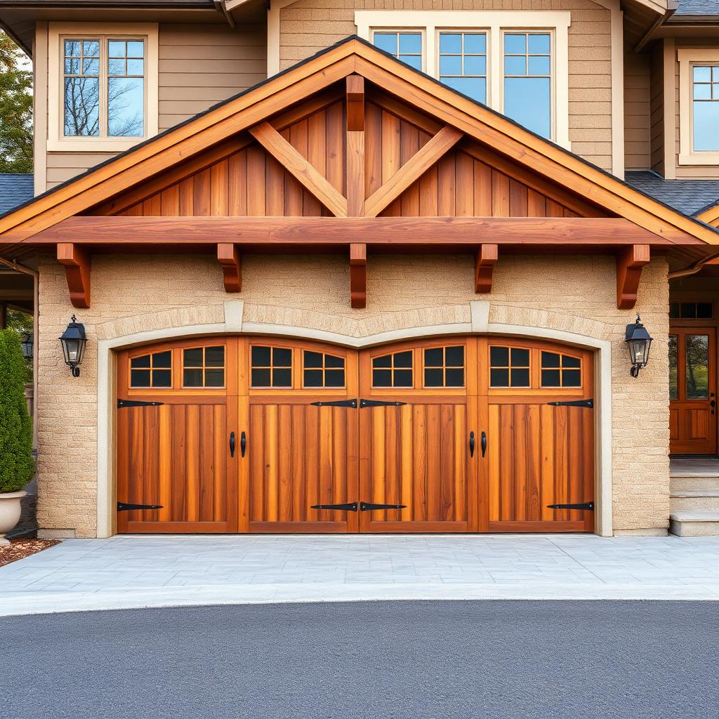 Carriage style wooden garage doors